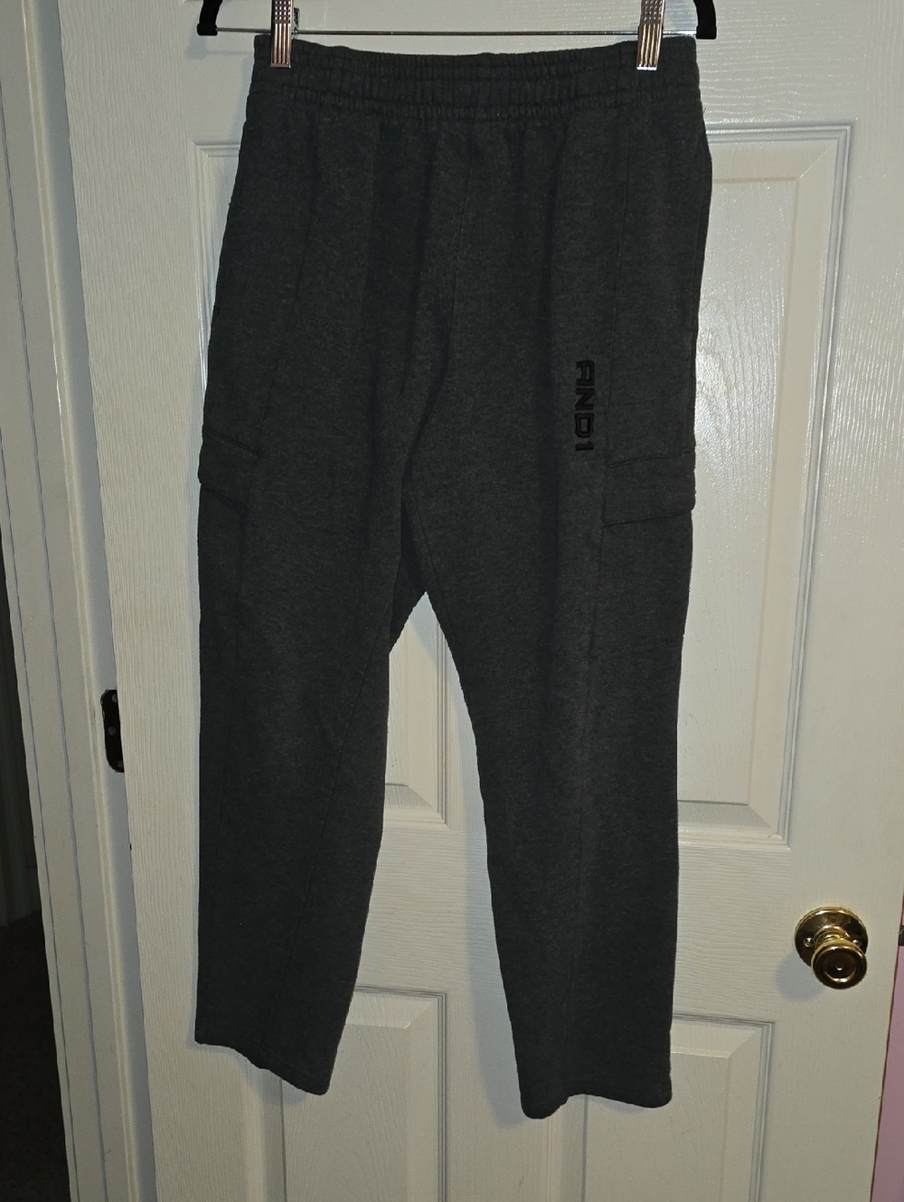 And1 Dark Charcoal Gray Cargo Sweatpants‎